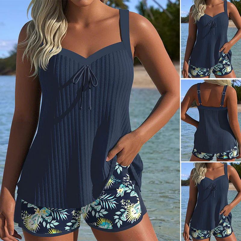 Adalyn Floral Print Tankini Set - Vibrant Swimwear for Sunny Days - Image 4