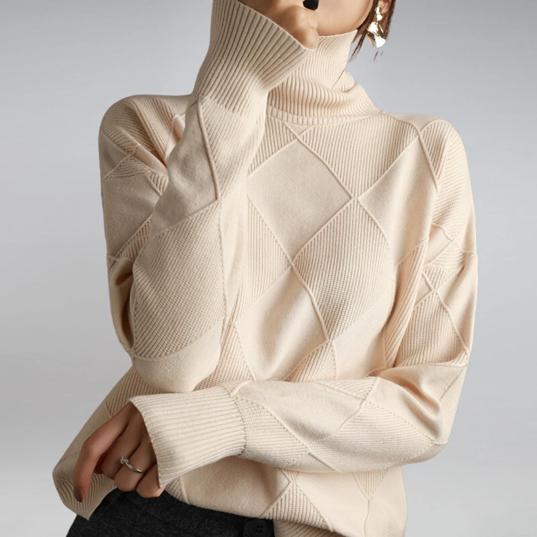Adelia - Elegant Chic Rolled Collar Sweater - Image 4