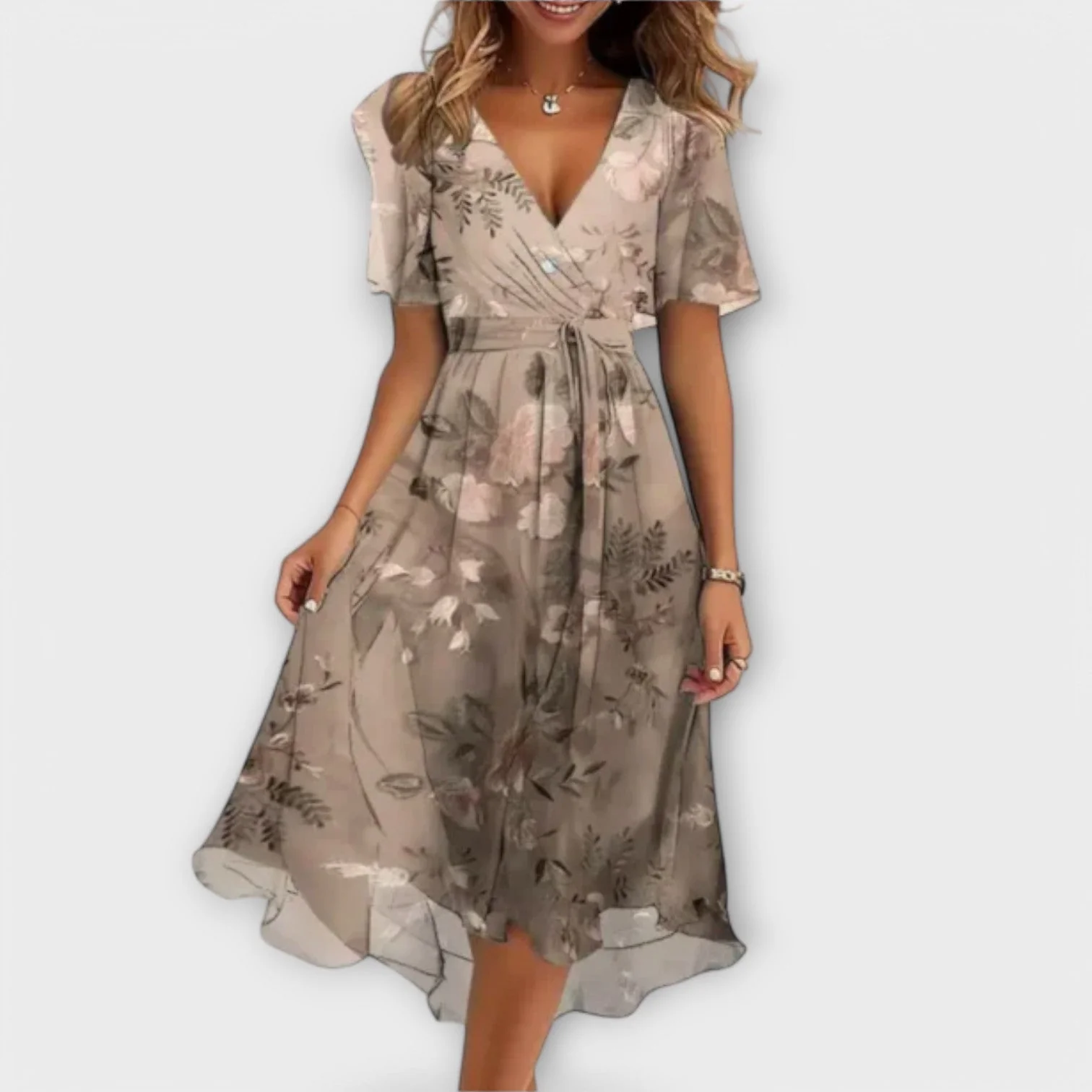 Annegret | Effortless Casual V-Neck Dress - Image 3