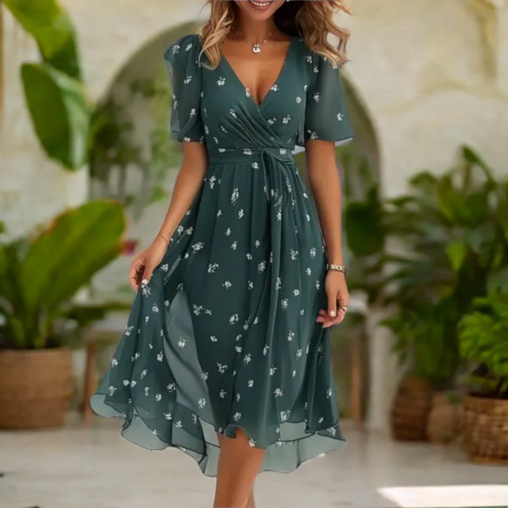 Annegret | Effortless Casual V-Neck Dress - Image 5