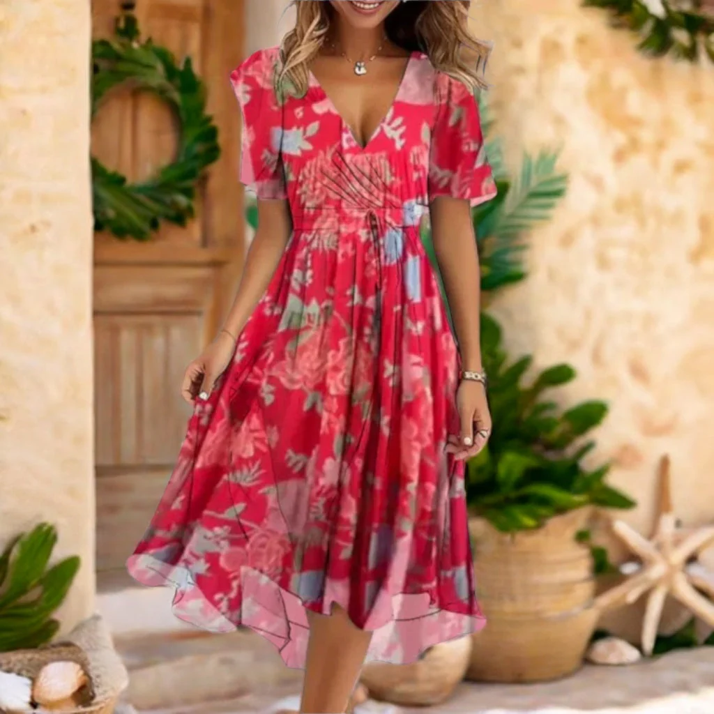Annegret | Effortless Casual V-Neck Dress - Image 6