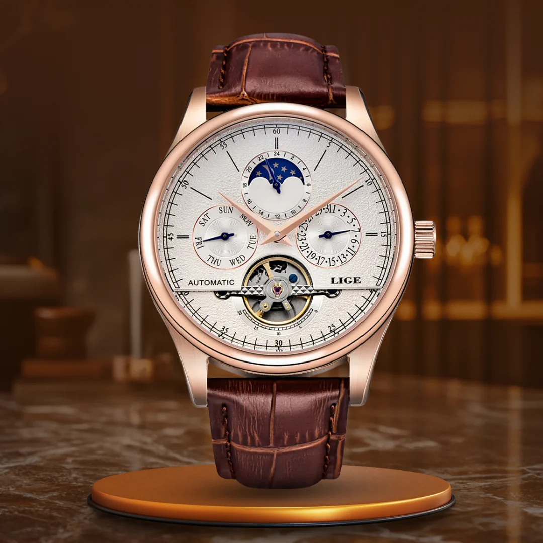 Luxury Automatic Tourbillon Watch with Precise Mechanism - Image 7