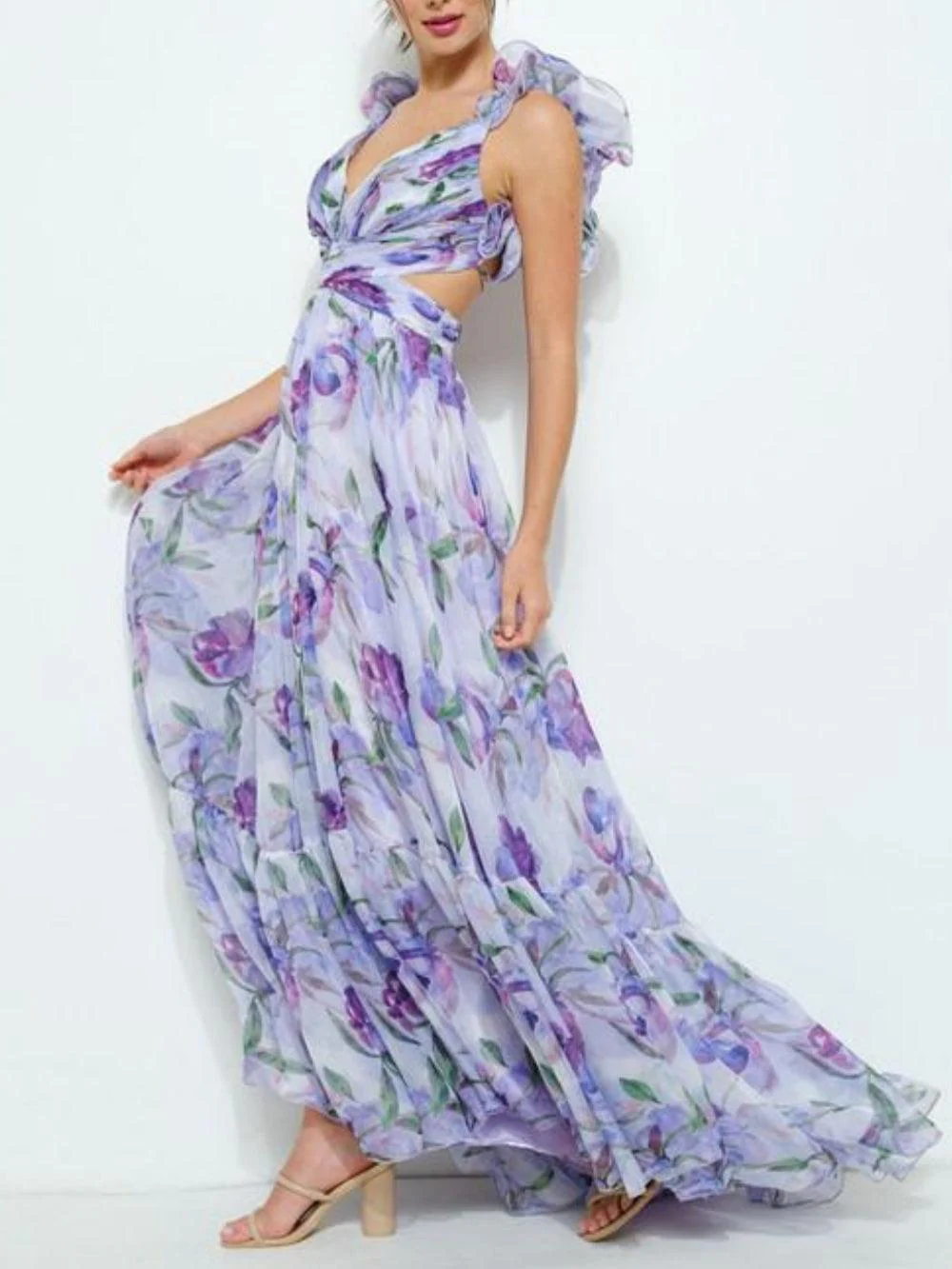 Long patterned ankle-length dress - Image 2