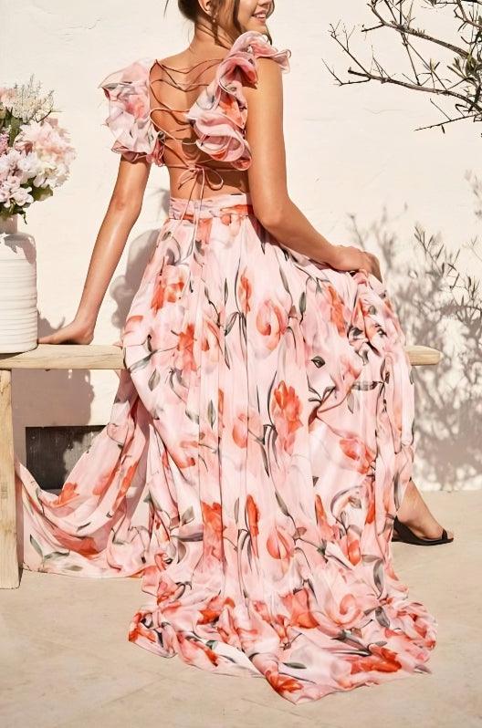 Long patterned ankle-length dress - Image 3