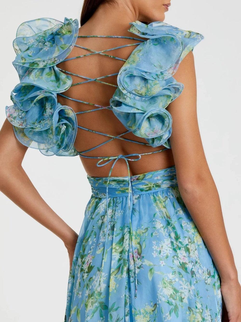 Long patterned ankle-length dress - Image 5