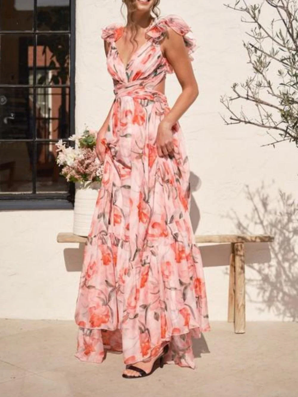 Long patterned ankle-length dress - Image 7