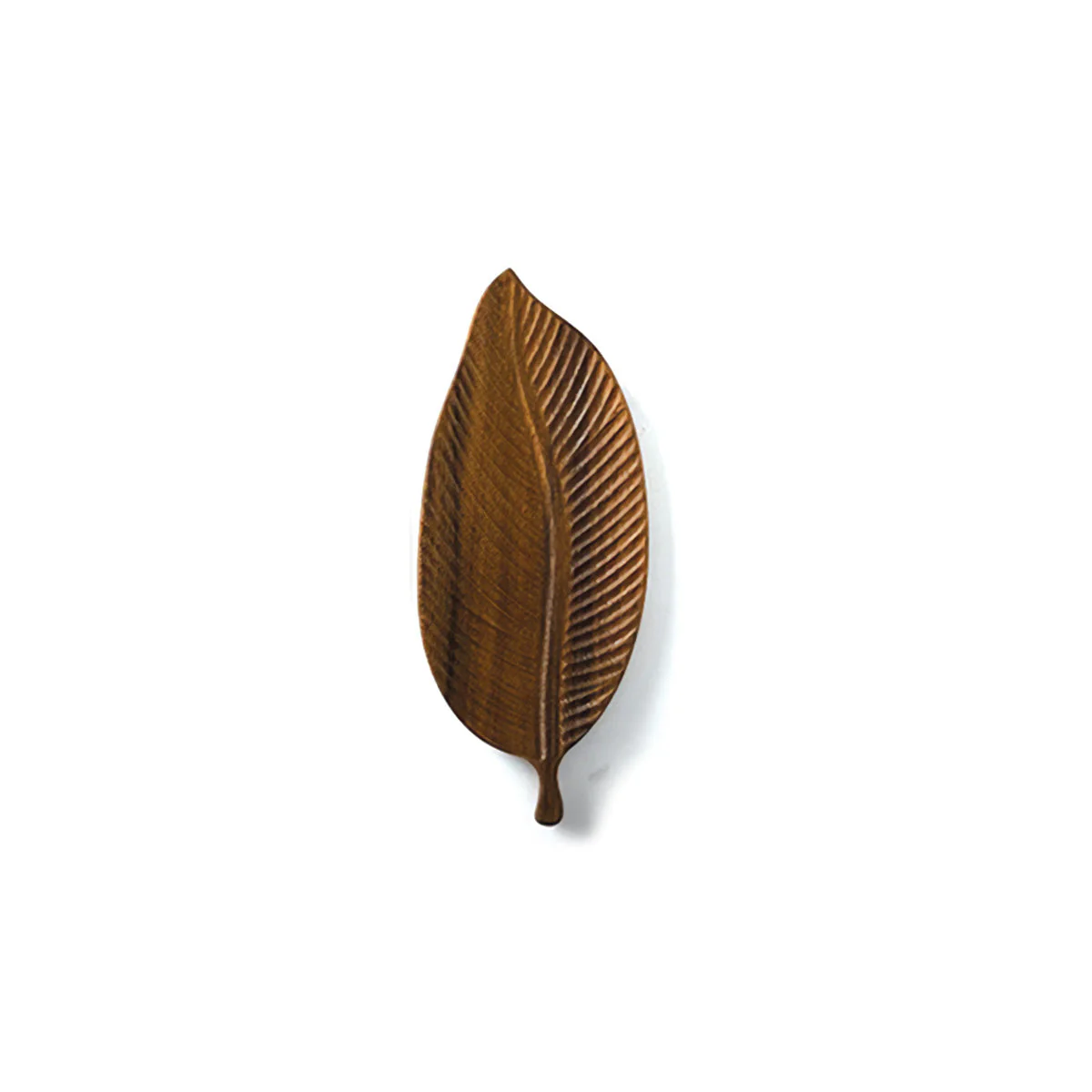 Bowl made of dark walnut wood with leaves - Image 14
