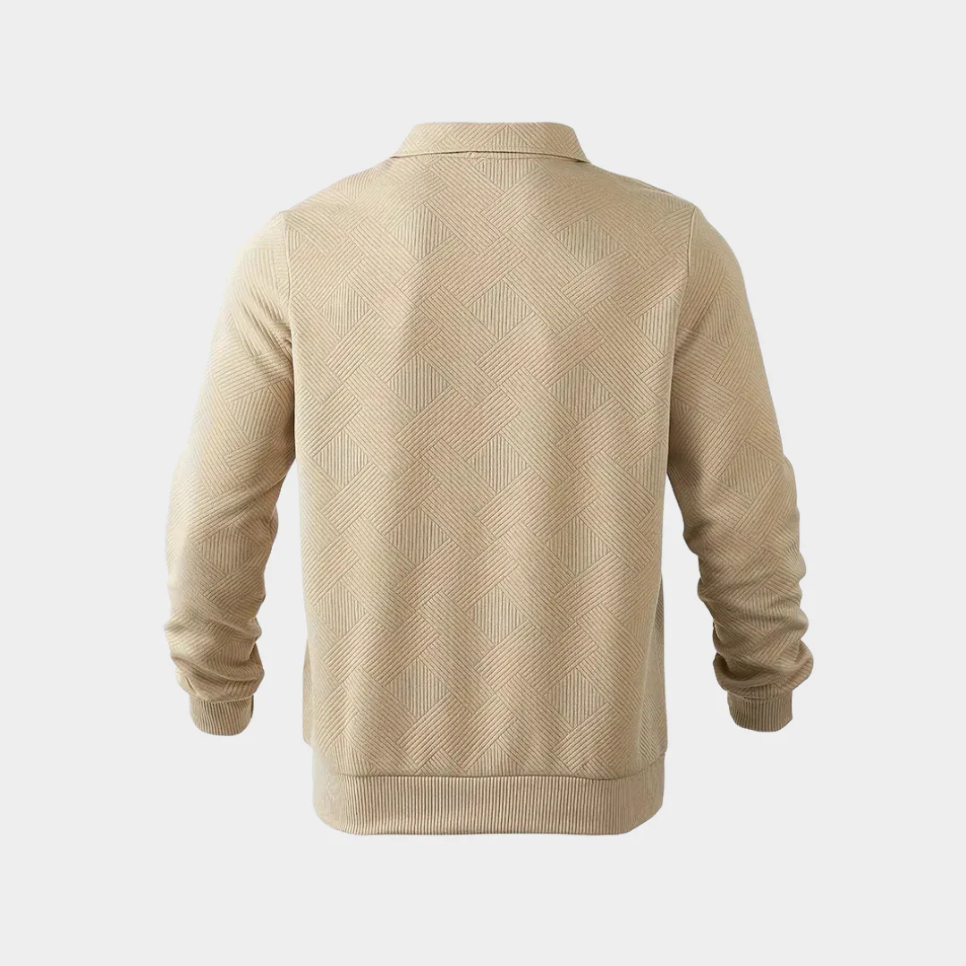 Bruno - Elegant Long-Sleeve Pullover with Practical Zipper Collar - Image 10
