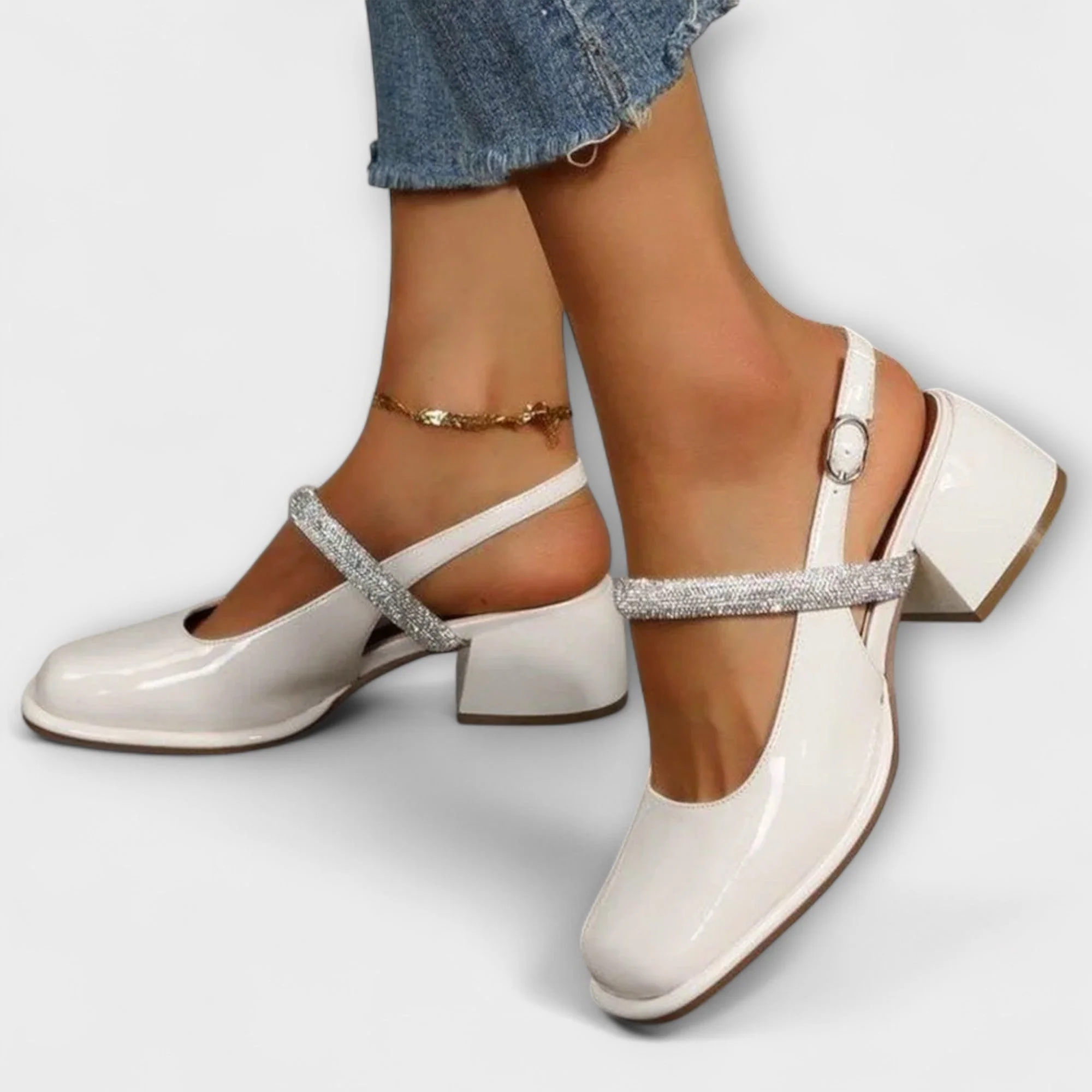 Celandra – Enchanting Mary Jane with sparkling straps and a bold block heel - Image 2