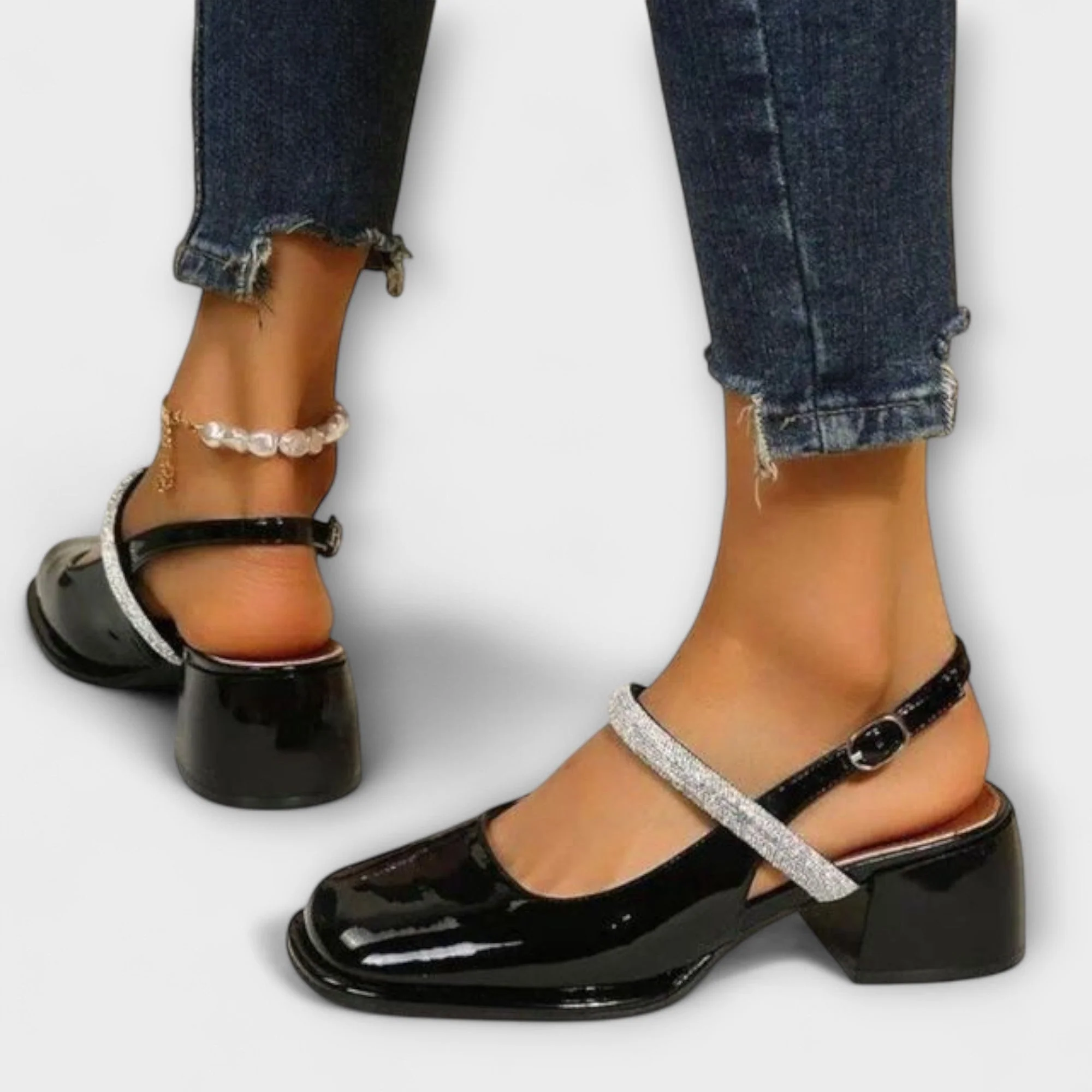 Celandra – Enchanting Mary Jane with sparkling straps and a bold block heel - Image 9