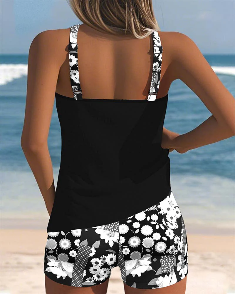 Colette | Tank Top Swimsuit & Printed Boxer Shorts Set - Image 12