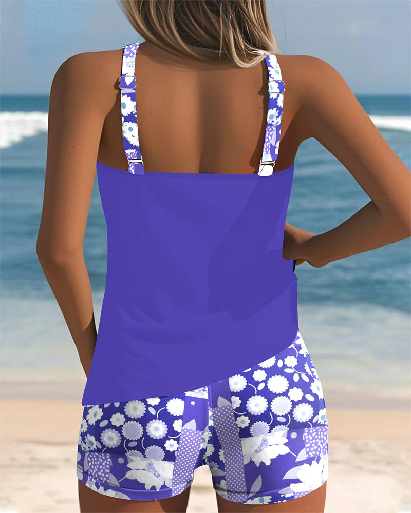 Colette | Tank Top Swimsuit & Printed Boxer Shorts Set - Image 6