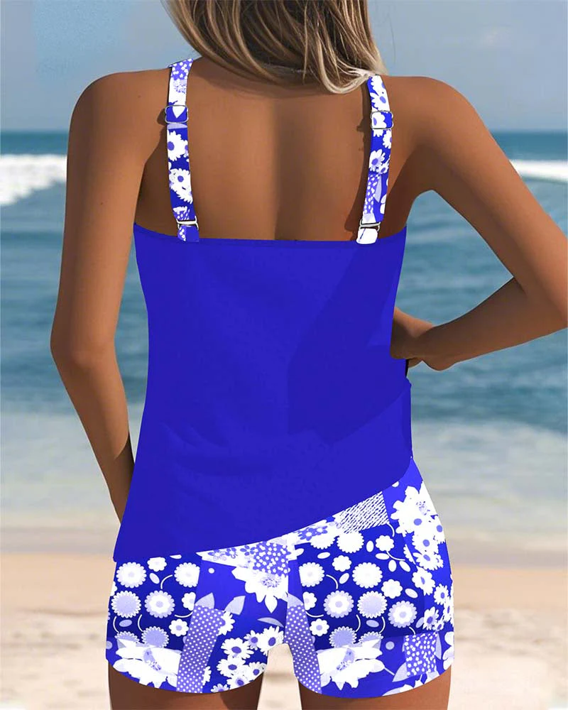 Colette | Tank Top Swimsuit & Printed Boxer Shorts Set - Image 8