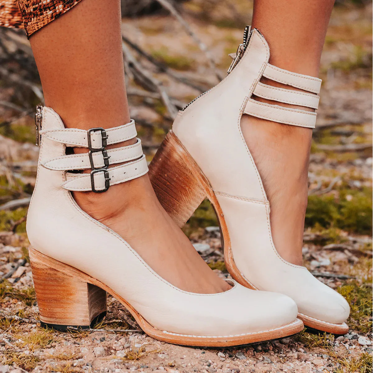 Timeless Vintage Leather Strap Heels - Image 2