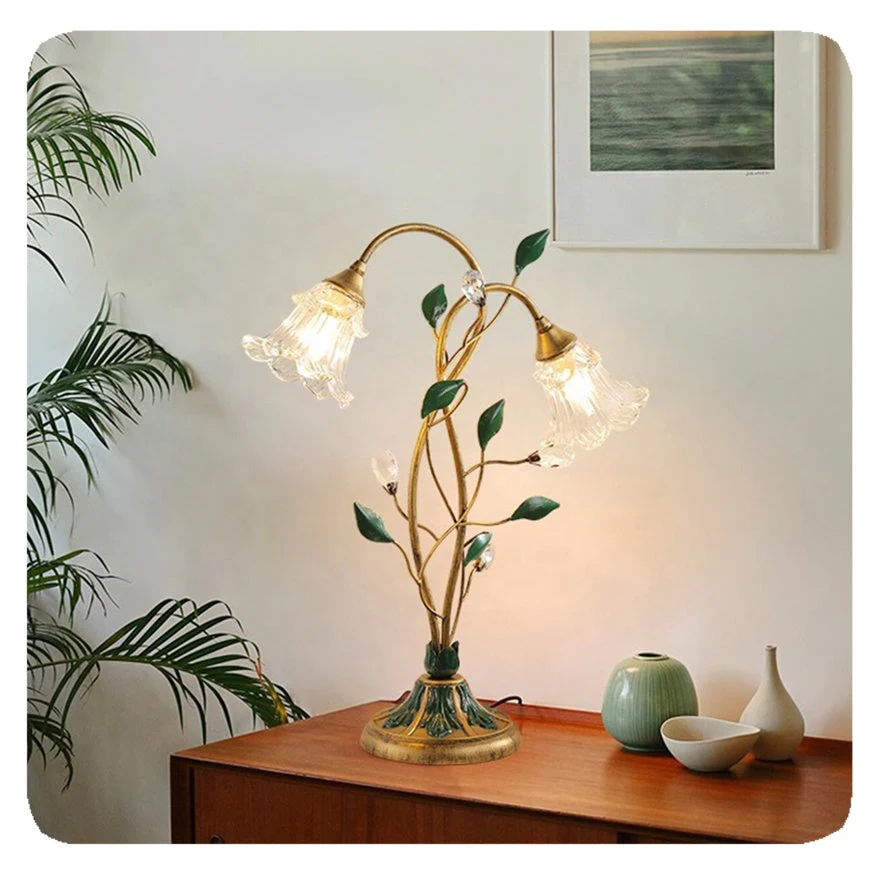 Elegant French floral table lamp for stylish lighting - Image 2