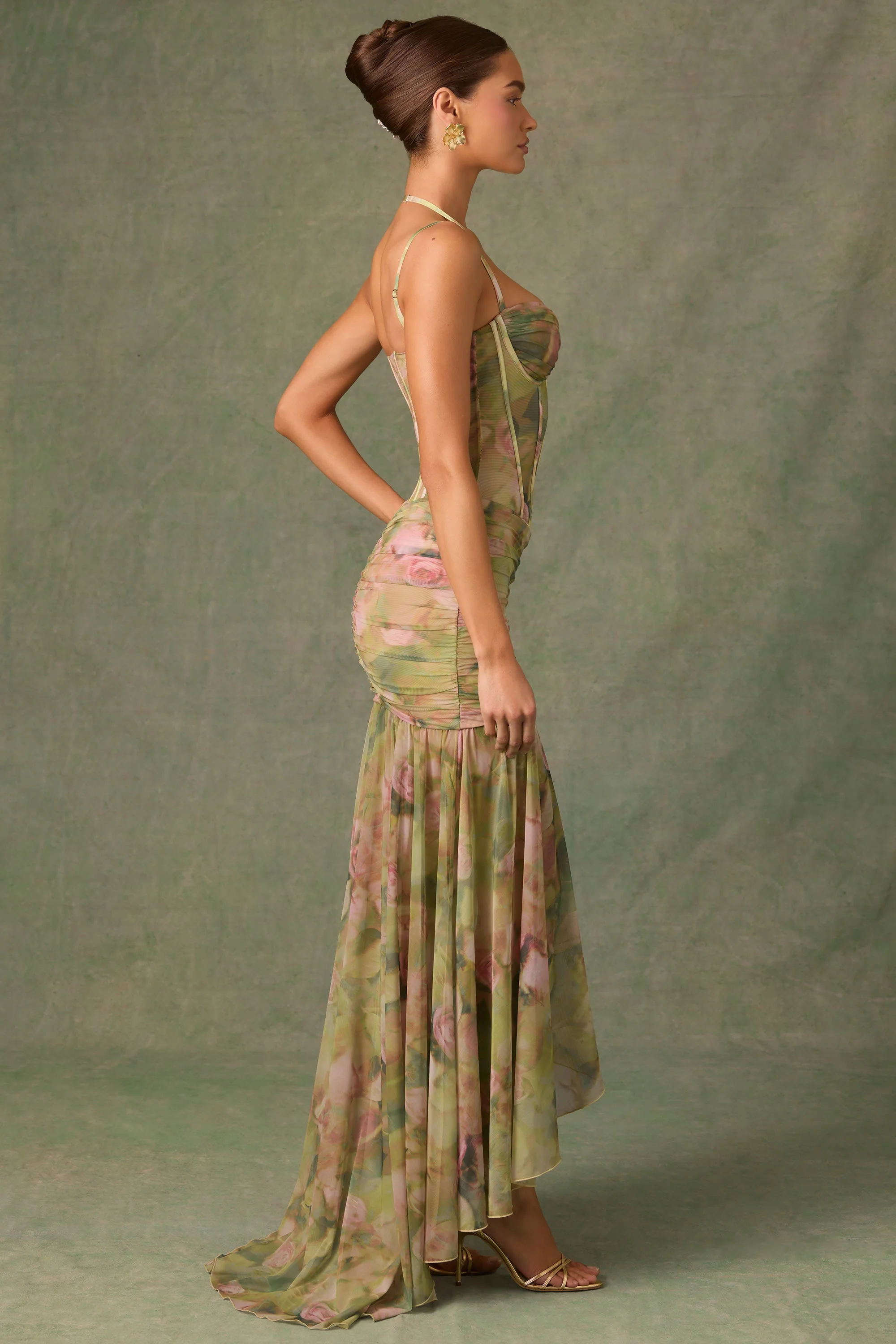 Esmeralda | Flattering Asymmetrical Bodycon Dress with Ruffle Details - Image 3