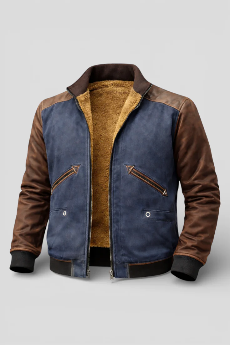 Men's 3D Print Zip-Up Jacket with Sherpa Lining - Image 7