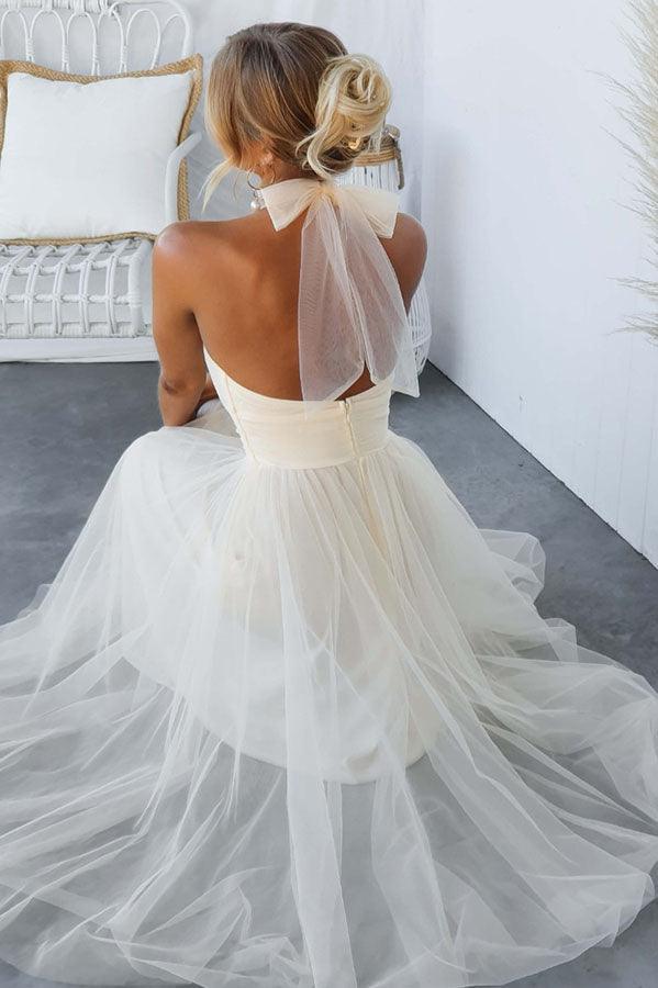 Elegant Maxi Dress with Tulle Details and Halter Neckline - Perfect for a Fairy-tale Look - Image 8