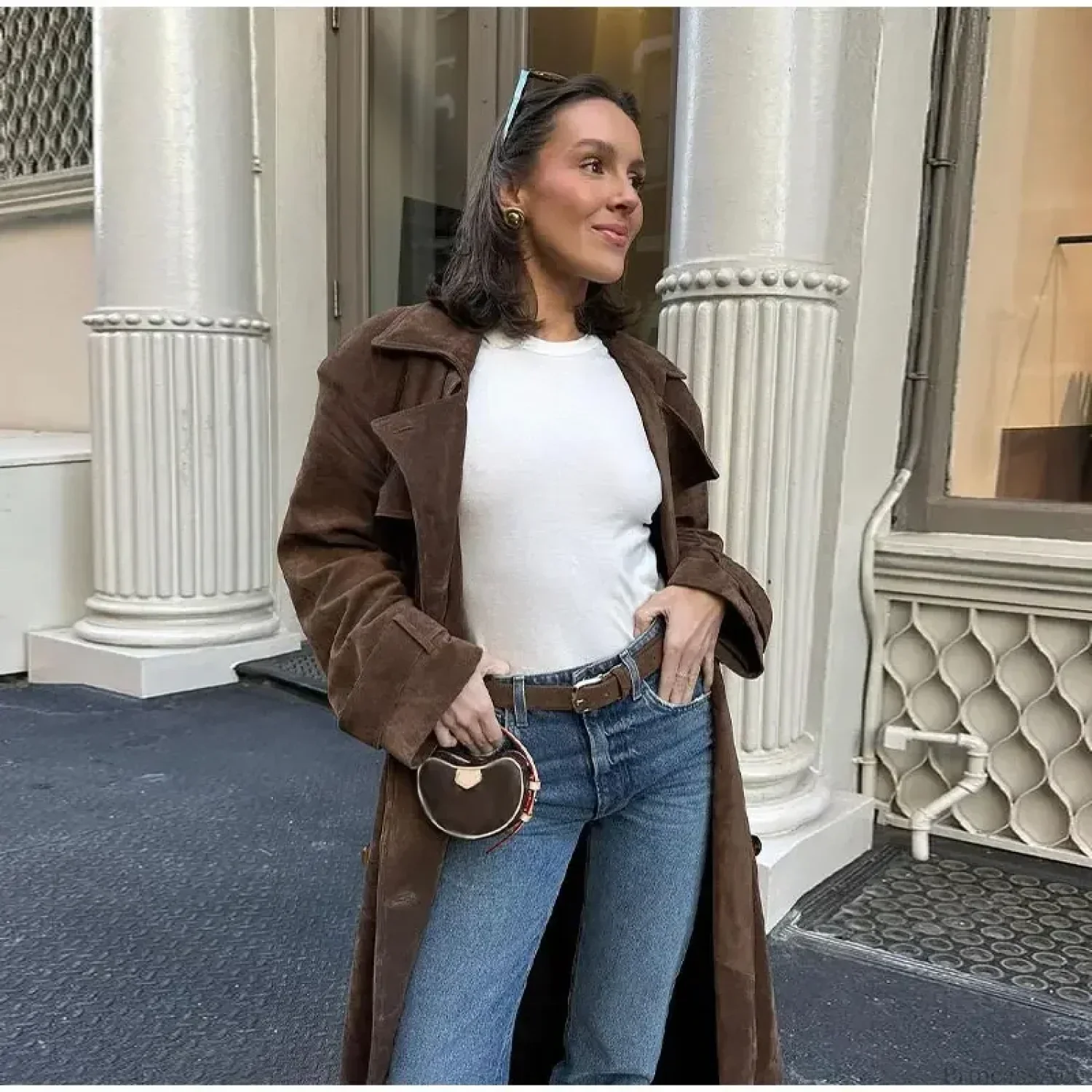 Elegant double-breasted coat with lapel collar - Image 6