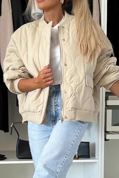Casual Solid Color Button-Front Padded Coat for Cozy Comfort - Image 2