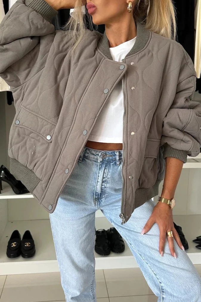 Casual Solid Color Button-Front Padded Coat for Cozy Comfort - Image 8