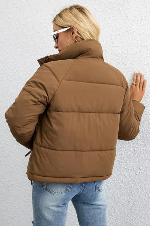 Short Puffer Coat with Stylish Stand Collar - Image 10