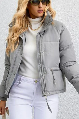 Short Puffer Coat with Stylish Stand Collar - Image 14
