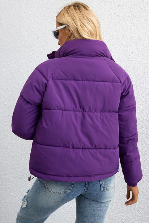 Short Puffer Coat with Stylish Stand Collar - Image 20