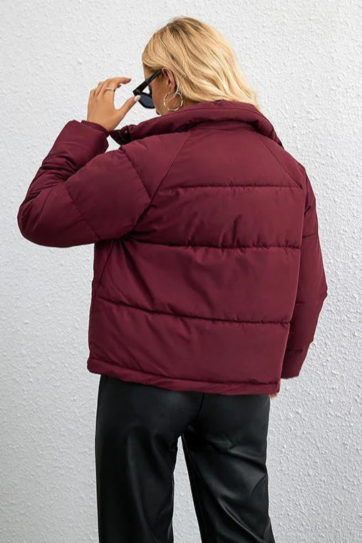 Short Puffer Coat with Stylish Stand Collar - Image 24