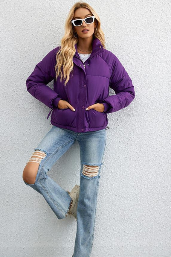 Short Puffer Coat with Stylish Stand Collar - Image 4
