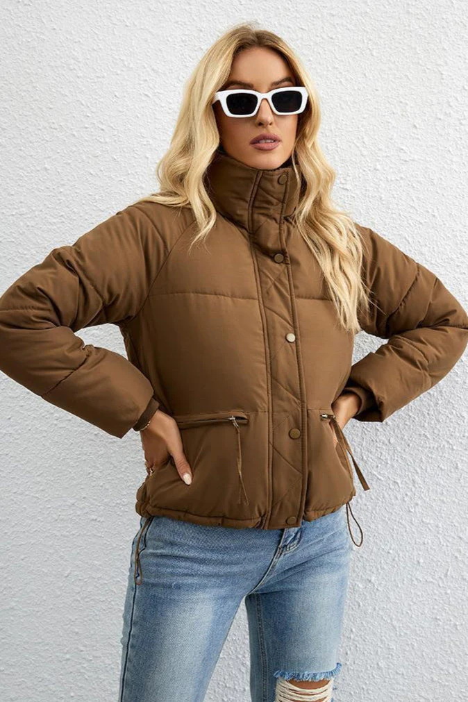Short Puffer Coat with Stylish Stand Collar - Image 9