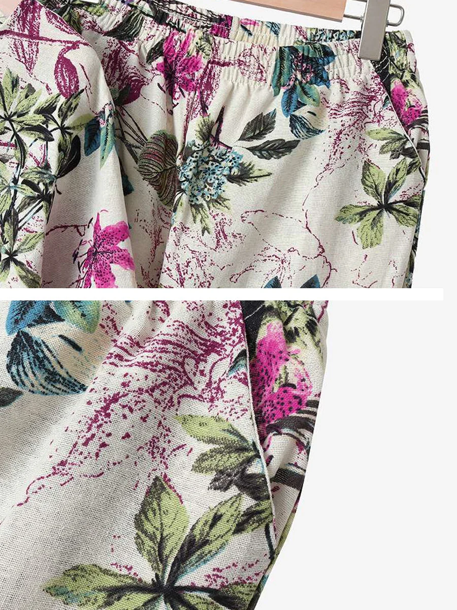 Two-Piece Floral Print Set with Round Neck - Image 7