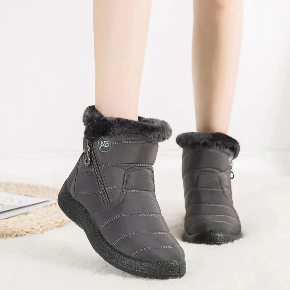 Cozy Women's Waterproof Warm Snow Boots with Flat Heel and Side Zipper - Image 4