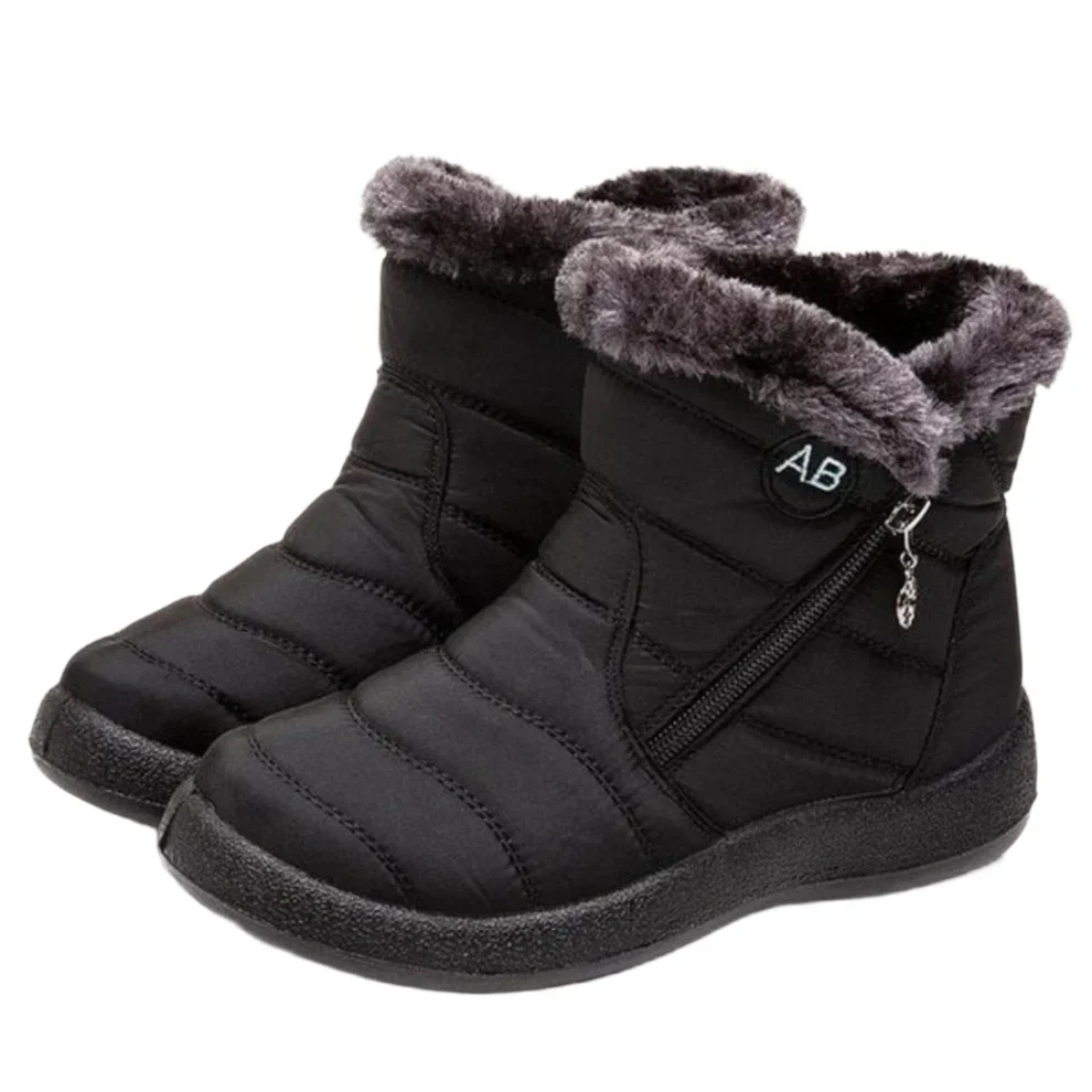 Cozy Women's Waterproof Warm Snow Boots with Flat Heel and Side Zipper - Image 5