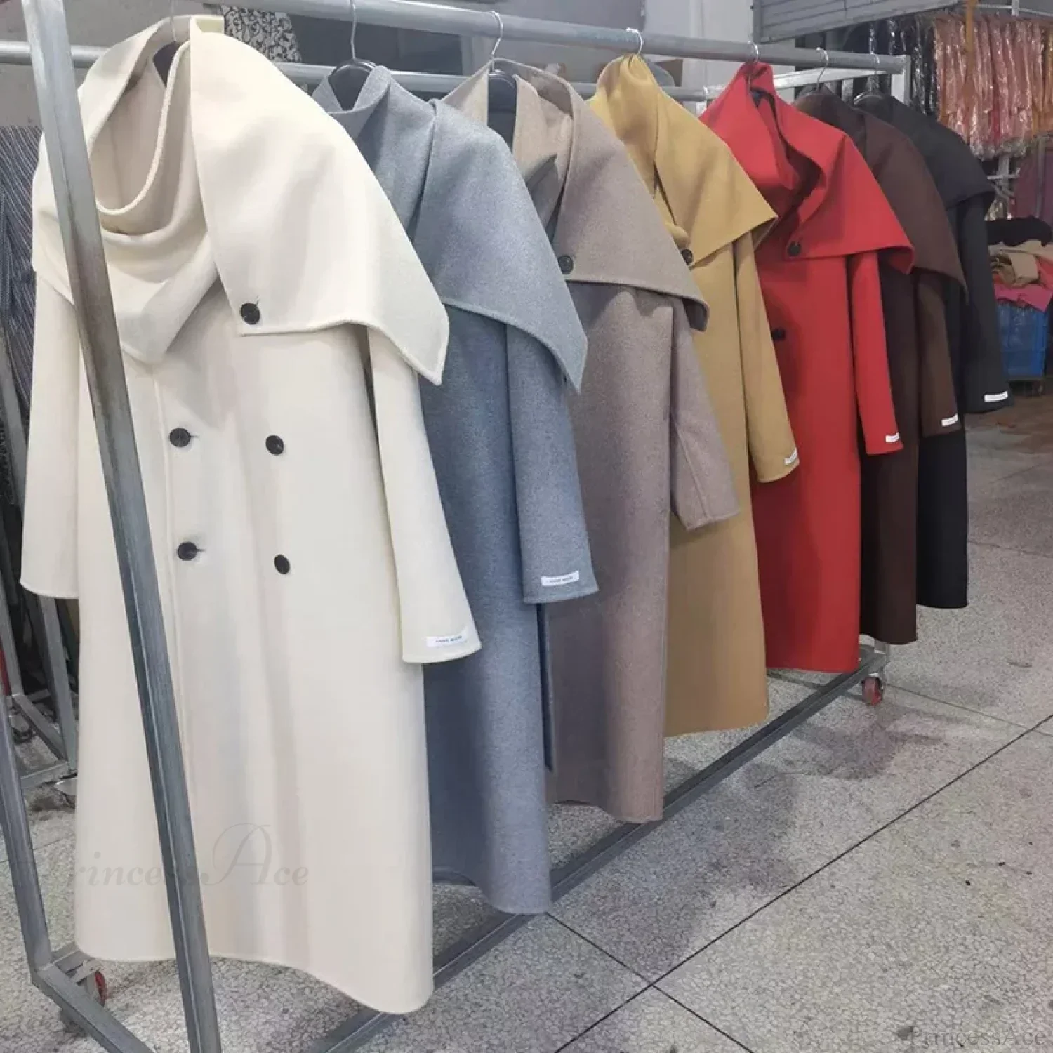 Luxury Heated Handmade Cashmere Wool Tie Long Coat - Image 2