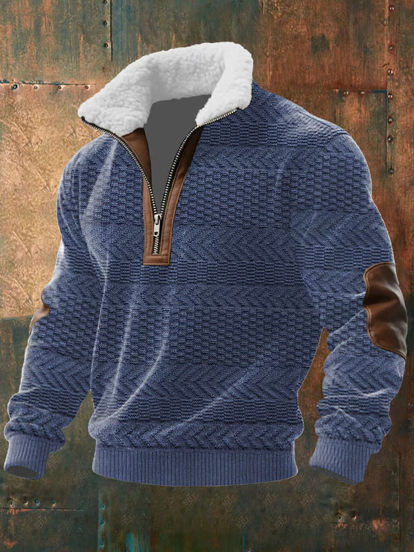 Jacob Zip-Up Sweater with a Plush, High Fur-Trimmed Collar