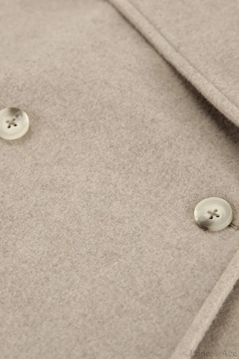 Vintage Wool Blend Coat with Double Button Closure in Khaki and Classic Style - Image 5