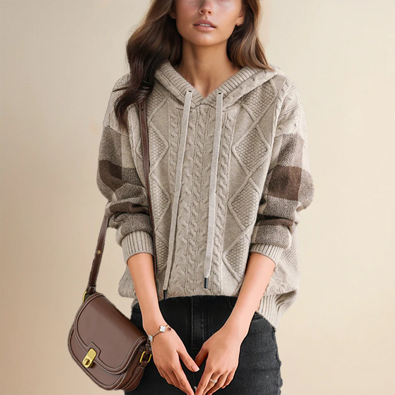Leonie Jacquard Hooded Pull - Comfort and Sophisticated Style - Image 2