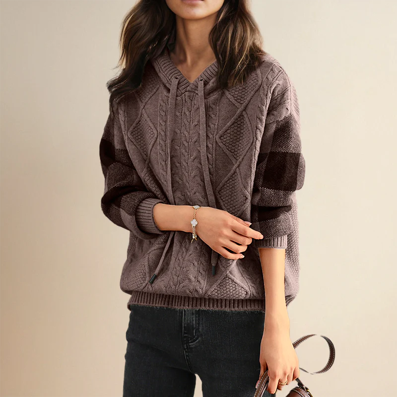 Leonie Jacquard Hooded Pull - Comfort and Sophisticated Style - Image 4