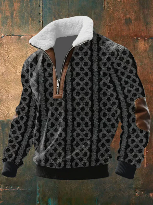 Marco Zip-Up Sweater with a Plush Fur-Trimmed High Collar