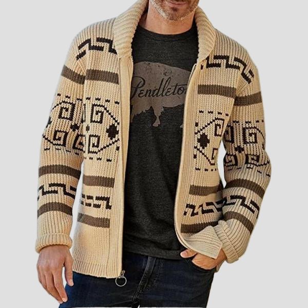 Maxwell Geometric Lapel Knit Cardigan — Modern, Cozy Sweater - Image 4