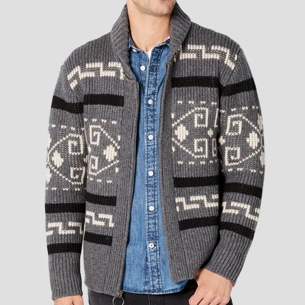 Maxwell Geometric Lapel Knit Cardigan — Modern, Cozy Sweater - Image 5