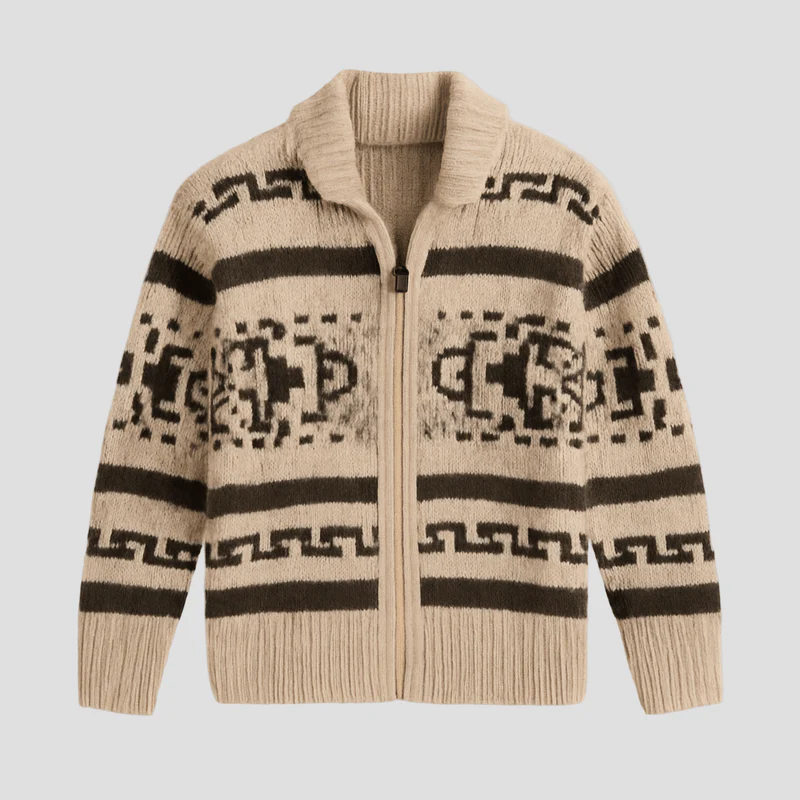 Maxwell Geometric Lapel Knit Cardigan — Modern, Cozy Sweater - Image 8