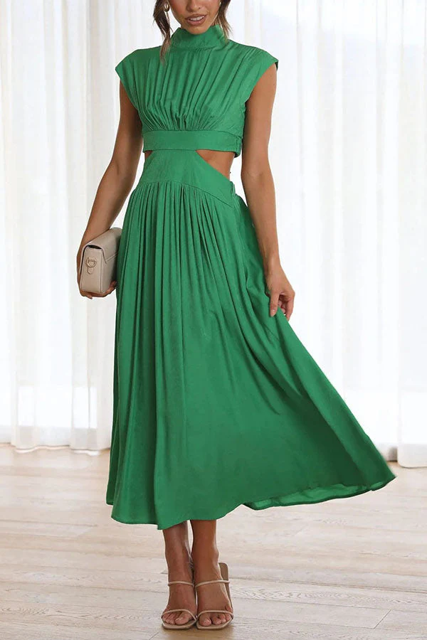 Quincy Midi Dress with Cut-Out Detailing and Handy Pockets - Image 12