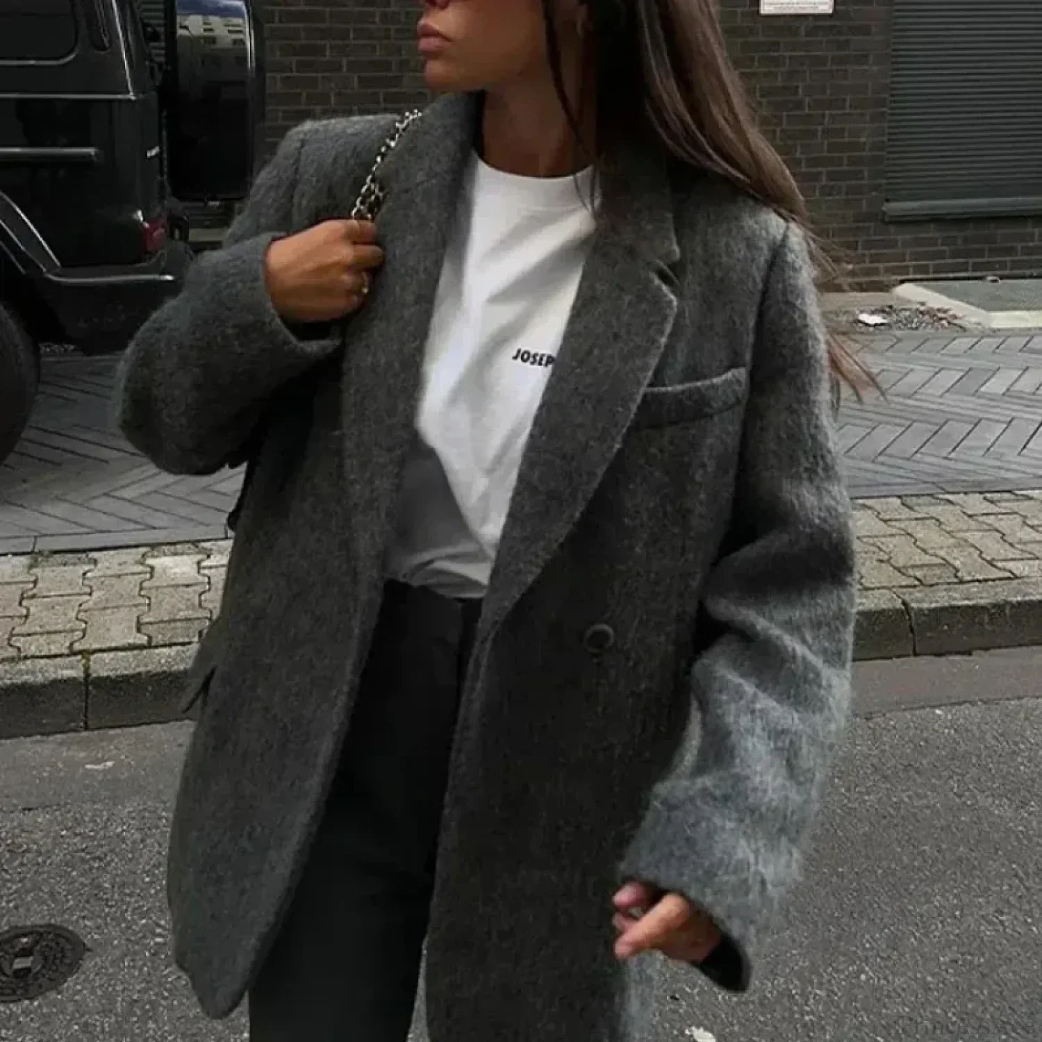 Elegant Retro Wool Button-Down Overcoat for Timeless Style - Image 2