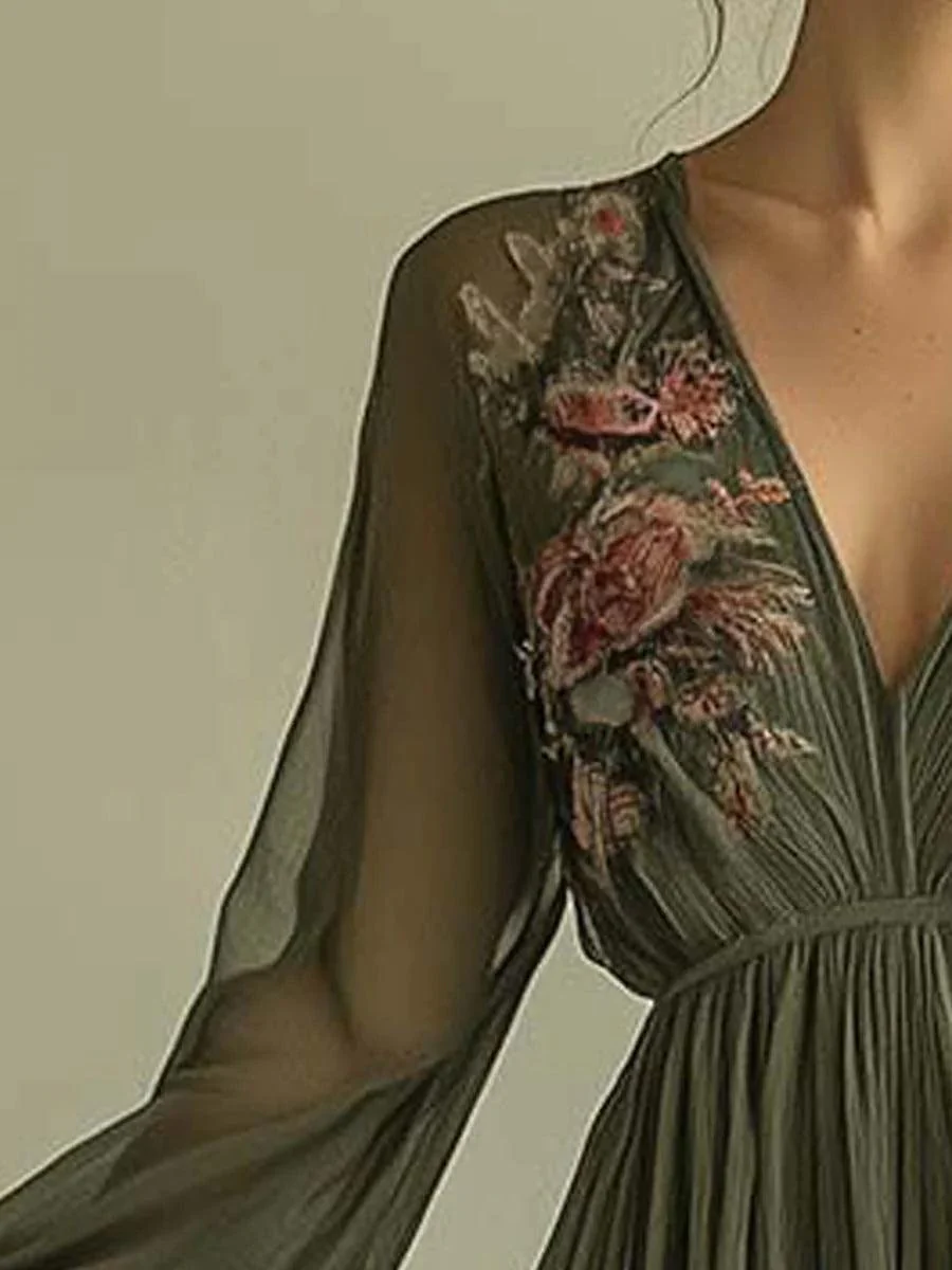 Trendy chiffon printed dress for an elegant look - Image 2