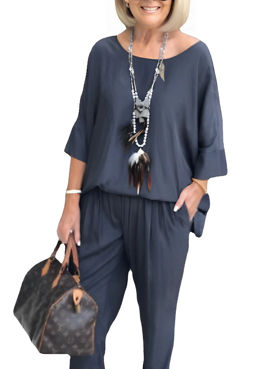 Casual two-piece long sleeve and round neck outfit - Image 2