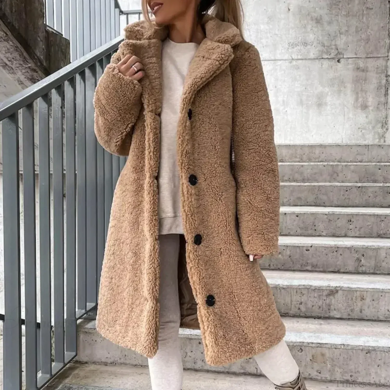 Elegant Solid Woolen Belted Coat for a Classic, Cozy Look - Image 2