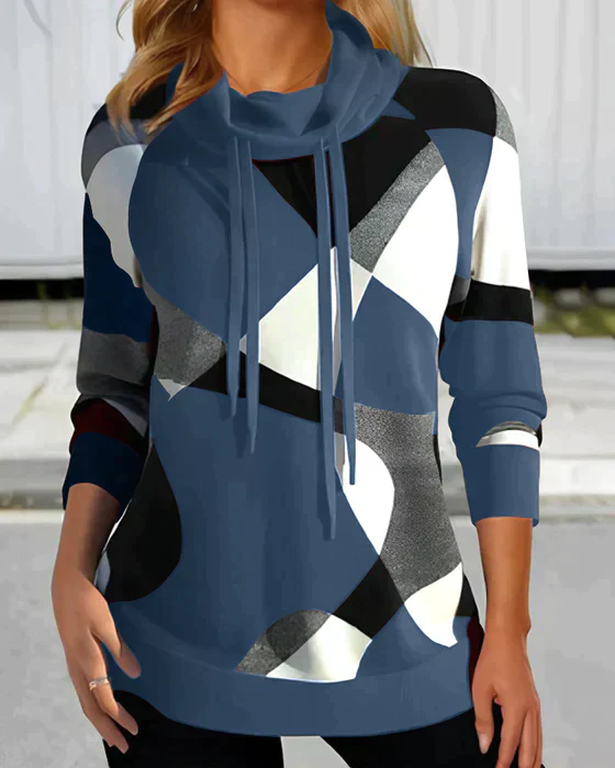 Stylish women's hoodie with modern geometric patterns - Image 2