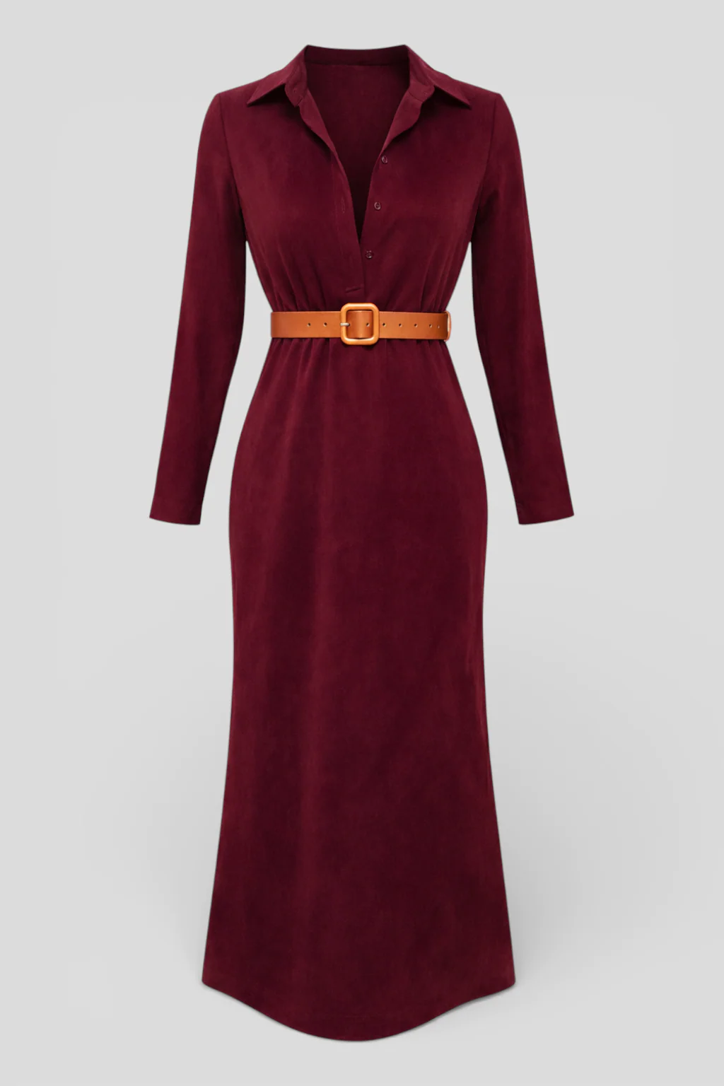 Simple and Elegant Maxi Polyester Dress with Bow Tie - Image 9